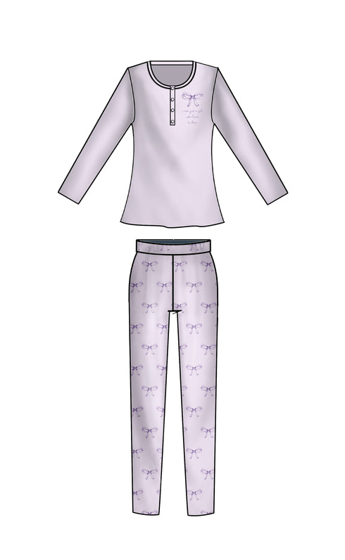 PIGIAMA DONNA IN CALDO COTONE "FARFALLA"